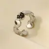 Anillo de Acero Inoxidable 304 con Diseño de Corazón Europeo y Americano con Apertura de Diamante para Mujer, Sentido del Diseño Simple, Combinable con Todo, Chapado en Oro de 18K, en stock