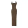Vestido Largo de Terciopelo con Estampado de Tigre Estilo Sirena, Cintura Ajustable Versátil Nuevo Estilo Primavera/Verano, Elástico Ajustado Adelgazante con Tirantes Finos para Mujer