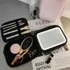 Bolsa Cosmética Popular Transfronteiriça Personalizável com Luz LED e Espelho Caixa Grande Capacidade Portátil de Alta Qualidade