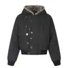 Jaqueta Curta de Algodão com Lapela Retrô Americana Masculina Feminina Outono Inverno Nova Grossa Quente Solta Casual Versátil Casaco de Algodão Roupa Exterior
