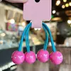 Diademas elásticas largas de colores de caramelo estilo coreano para coletas de niños, scrunchies coloridos con bolitas, accesorios para el cabello de princesa, estilo princesa
