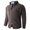 Suministro Exclusivo Transfronterizo de Suéter Cardigan para Hombre Estilo Old Money para Otoño e Invierno, Tejido de Punto Holgado con Doble Cremallera, Chaqueta Casual con Cuello Alto