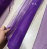 Fio cascata cor caramelo roxo decoração de cena de casamento fio fofo fio empilhado cortina de gaze tecido de roupa cinza rede