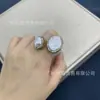 Novo Pérola Barroca Cerâmica Europeia Artesanato Inlaid com Diamantes Tchecos Anel Ajustável Fabricante de Joias Transfronteiriças Europeu e Americano