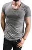 Nueva moda casual para hombre estilo europeo y americano, nueva camiseta de manga corta con decoración de cremallera de flor quemada, ropa para hombre