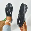 Zapatos Planos de Cuero Pequeños Estilo Británico Preppy con Suela Gruesa para Mujer 2025 Nuevo Primavera y Otoño Mocasines Slip-On Mary Jane Rosa