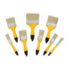 Pincel de pintura con cerdas y mango amarillo-negro personalizado de fábrica, no suelta pelo, aplicación suave, adecuado para uso doméstico e industrial
