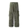 C810 Estilo Americano High Street para Hombre de Gama Alta con Múltiples Bolsillos Ropa de Trabajo Holgada Unisex Casual para Exteriores