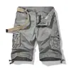 Comercio Exterior Ropa de Hombre al por Mayor Verano Holgados Casuales Pantalones Cortos Cargo Camuflaje Talla Grande Pantalones con Múltiples Bolsillos de Solapa Pantalones de Longitud Media K19