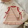 Vestido Chaleco de Estrellas para Niña Ningli Verano Nuevo Estilo Bebé Niña Rayas de Dibujos Animados Casual Elegante Lindo Vestido
