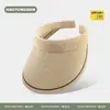 Chapéu Viseira de Palha UV Japonês Feminino Verão Novo Estilo Chapéu de Palha Simples Cor Sólida Versátil Chapéu de Proteção Solar Faixa de Cabeça Chapéu de Proteção Solar