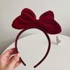 Navidad Día de Año Nuevo Día de Año Nuevo Festival de Primavera Día de Año Nuevo Diadema de Lazo de Terciopelo Rojo Accesorios para el Cabello de Mujer Diadema Horquilla