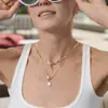 Wanxing Collar de Acero Inoxidable con Colgante de Circonita Blanca en Forma de Lágrima, Estilo Nuevo Clásico Europeo y Americano para Mujer, Accesorio de Cuello Versátil de Nicho