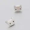 Brincos de Gato Estilo Coreano Moda Feminina Pequenos Frescos Coração de Menina Joias de Estudante Simples Pequenos Gatinhos com Gota de Cola