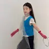 Prenda para superponer~Chaleco de punto simple con cuello en V para niñas Aimo Beibei, chaleco de punto cálido de mezcla de lana
