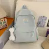 Nueva mochila escolar de alta gama transfronteriza para estudiantes de secundaria femeninas, estilo universitario, color sólido, gran capacidad, simple, versátil.