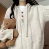 Suéter con Capucha Color Albaricoque para Mujer, Nuevo Estilo Popular Otoño e Invierno 2025, Prendas de Punto Exteriores, Top de Moda Coreana Estilo Perezoso