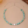 Set de Pulsera y Collar Ajustable con Cuerda, Colgante de Perla Barroca y Piedra Irregular Colorida Vintage para Mujer con Diseño Sencillo