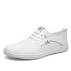 Nuevos Zapatos Casuales de Cuero para Hombre Otoño 2026, Suela Suave, Superficie Suave, Zapatos Blancos de Moda para Caminar para Hombre 6885