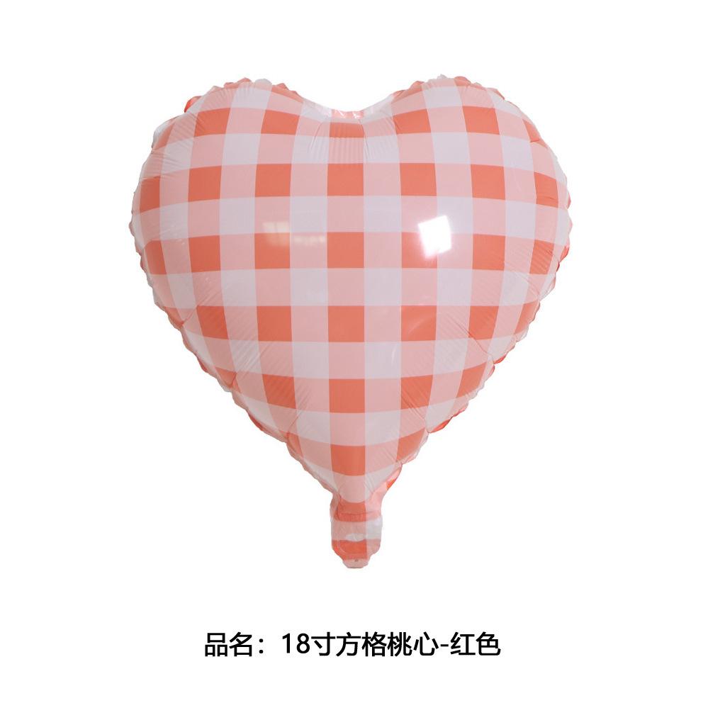 18寸方格桃心-红色