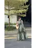 Vestido Longo Sem Mangas Fashionável para Férias na Praia Feminino Verão 2026 Decote V Profundo Design Degradê Vestido Chique