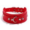 Punk novo estilo rock punk europeu e americano colar de couro PU coleira para boate bar corrente para clavícula com tachas pontiagudas para pescoço feminino