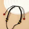 Novo Pulseira Tecida à Mão Acessórios Dourados com Contas Semi-acabados Corda de Mão DIY Amantes de Corda Corda Vermelha com Contas na Ponta