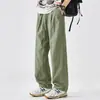 Pantalones Casuales de Pierna Recta de Otoño para Hombre, Estilo High Street Americano, Nuevos Pantalones Deportivos Versátiles de Seda de Hielo Transpirables, Pierna Ancha Suelta para Hombre