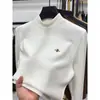 Luxo Leve Veludo Real! Camiseta Masculina de Manga Longa em Veludo Dupla Face Bordada com Abelhinha, Moletom Casual Espesso e Quente de Inverno