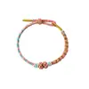 Pulsera Tejida de Cuerda de Cinco Colores del Festival del Bote del Dragón con Nudo de Flor de Durazno, Pulsera Semi-Terminada Hecha a Mano DIY para Niños, Venta al por Mayor de Regalos