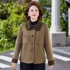 Abrigo de Lana de Otoño Moda Estilo Corto Ropa para Mujeres de Mediana Edad 2026 Nuevo Estilo Cárdigan Petite Abrigo Elegante Holgado