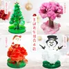 Árbol de Navidad Mini Mágico Árbol de Papel Floración DIY Riego Crecimiento Árbol de Cristal Decoración Creativa Hecha a Mano Regalo Juguete