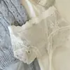 Calcinha feminina de renda vazada intrincada estilo francês, calcinha de algodão para bebê, antibacteriana 10A, entrepernas estendido, calcinha estilo puro desejo