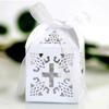 Venda Direta Casamento Laser Vazado Caixa de Doces de Casamento Caixa de Açúcar de Casamento Caixa com Fita Flor Cruz Branca Zhejiang Ponto Transfronteiriço