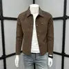 Jaqueta de couro sintético camurçado de alta qualidade, leve e luxuosa para homens, adequada para outono e inverno, com corte slim, forro de fleece e espessura adicional, perfeita para uso business casual