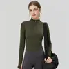 Jaqueta de yoga feminina 2026 novo estilo justa com zíper frontal meio zíper gola alta esportiva para corrida top para fitness feminino