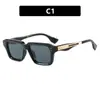 Gafas de Sol Retro Simples para Hombre Europeas y Americanas 2025 Nuevas Gafas de Sol Personalizadas con Montura Cuadrada Gafas de Sol de Forma Cóncava a la Moda
