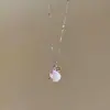 Colar Estrela de Concha Rosa Doce, Estilo Férias na Praia, Design Exclusivo, Corrente de Clavícula Delicada, Acessório da Moda