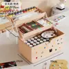 Caja de Herramientas para Estudiante de Arte Estudiante de Primaria Pintura Pintura China Escritorio Plástico Multifuncional Organizador de Pigmentos Caja