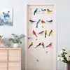 Pájaros Pequeños de Colores Hojas Verdes Pegatina de Pared Pájaros de Colores Hojas Papel Autoadhesivo Pegatina Decorativa de Pared con Tema de Naturaleza