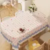 Toalha de Mesa Cor Creme, Impermeável e à Prova de Óleo, Jogo Americano Sem Lavagem, Toque de Luxo Leve de Alta Qualidade, Toalha de Mesa Oval para Café com Xadrez Estilo Ins