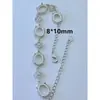 Plata S925 Soporte Vacío Pulsera de Cobre Blanco Puro Soporte Vacío Chapado en Platino Procesamiento de Incrustación de Piedras Preciosas Fábrica DIY Leidezhu