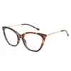 Gafas de Prescripción Retro Modernas Cat-Eye, Estilo Dulce-Cool Europeo y Americano, Montura Negra para Mujeres con Rostros Cuadrados o Redondos, Aspecto Sencillo, Luz Azul Anti-Reflejo, Gafas sin Graduación