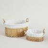 Cesto de Armazenamento de Vime e Rattan Armazenamento de Brinquedos Caixa de Armazenamento de Mesa Cesto de Armazenamento para Quarto/Escritório Artesanato em Vime