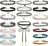Conjunto de collar y gargantilla con cadena para el cuello, de encaje, para comercio al por mayor, entre Europa y Estados Unidos.