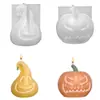 Molde de epoxi de resina de yeso diy hecho a mano de calabaza Halloween 3d calabaza vela de aromaterapia molde de silicona