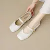 Nueva Colección Primavera/Verano 2026: Zapatos Mary Jane Estilo Francés con Punta Cuadrada, Suela Suave y Diseño de una Sola Correa, Zapatos Planos Bajos para Mujer para Comercio Transfronterizo