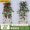Decoraciones de flores artificiales, alto valor estético, varias especificaciones, rosa y plantas colgantes para decoración de interior, balcón, celebración y festividades