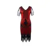 Ropa de Mujer Europea y Americana 2026 Amazon S-4XL Vestido de Noche con Lentejuelas Disfraz de Actuación Vestido Retro de los Años 20 con Lentejuelas Tallas Grandes