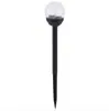 Lámpara Solar de Plástico de Doble Función, Bola de Cristal Agrietado Personalizada de 6 cm, Lámpara de Césped con Enchufe al Suelo, Luz Impermeable para Jardín Exterior